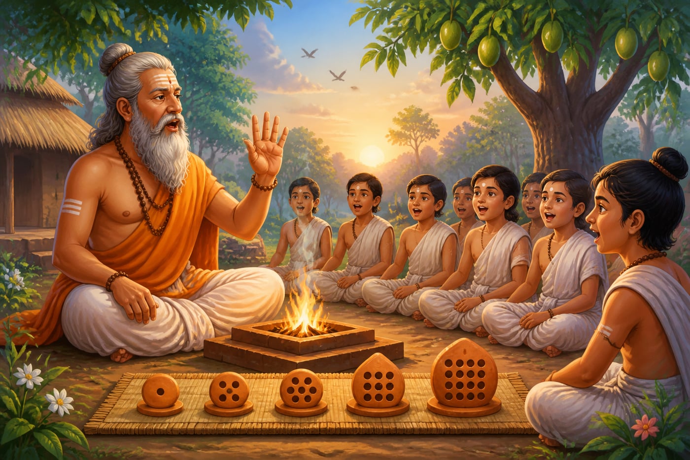 Vedic priest chanting the decimal naming chain