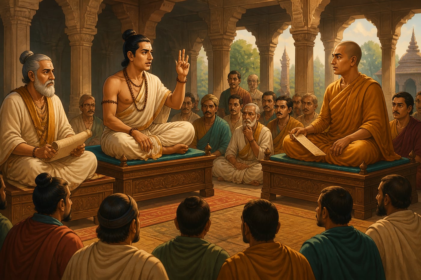 Nyāya scholar and Buddhist monk in formal debate