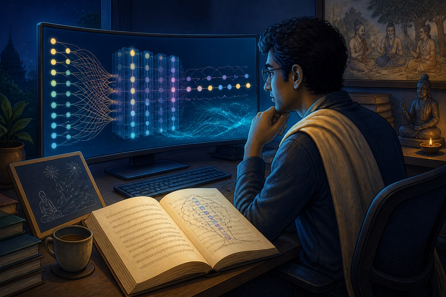 Modern researcher linking Bhartṛhari's sphota to neural language models
