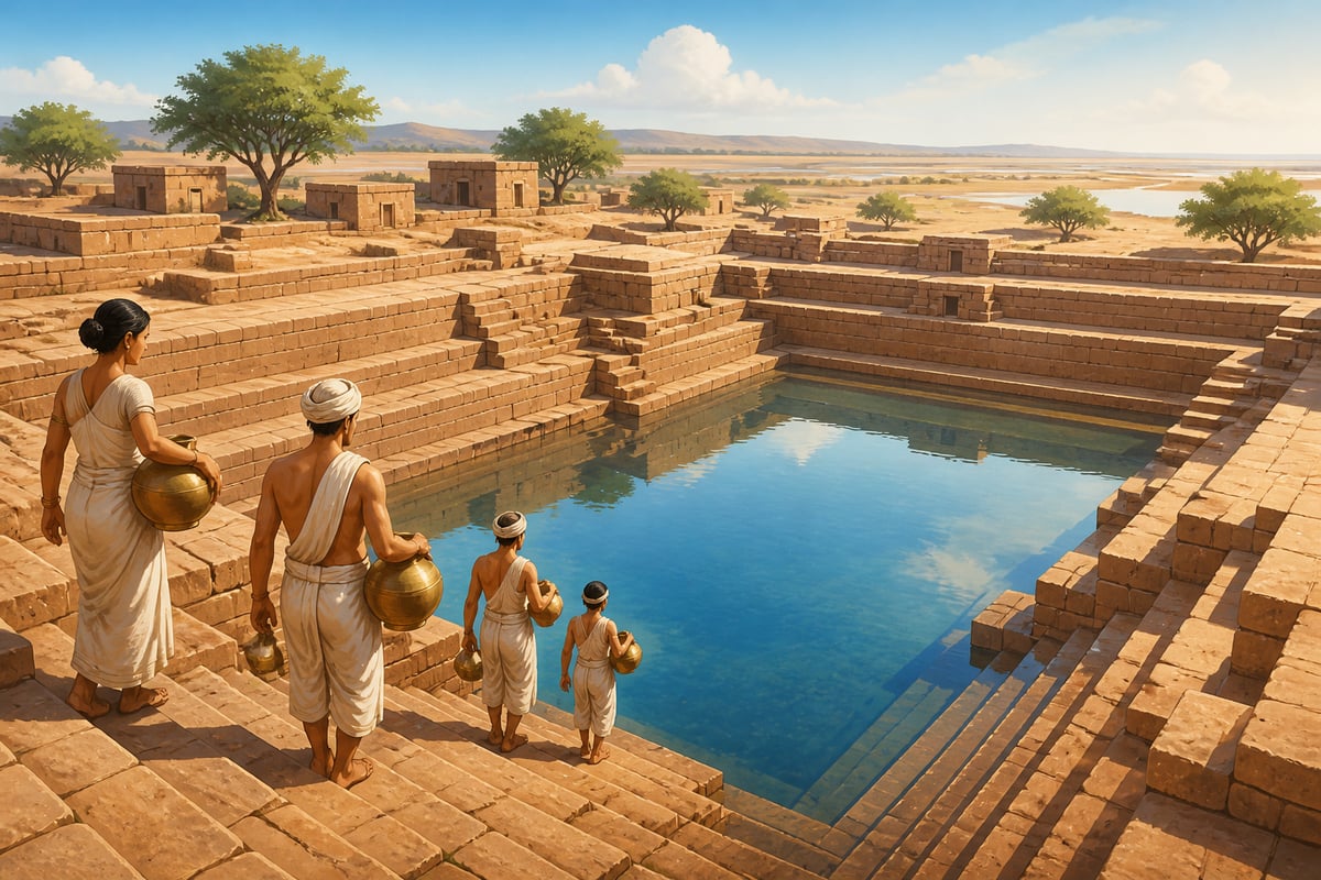 The stepped reservoir at Dholavira filled with monsoon water