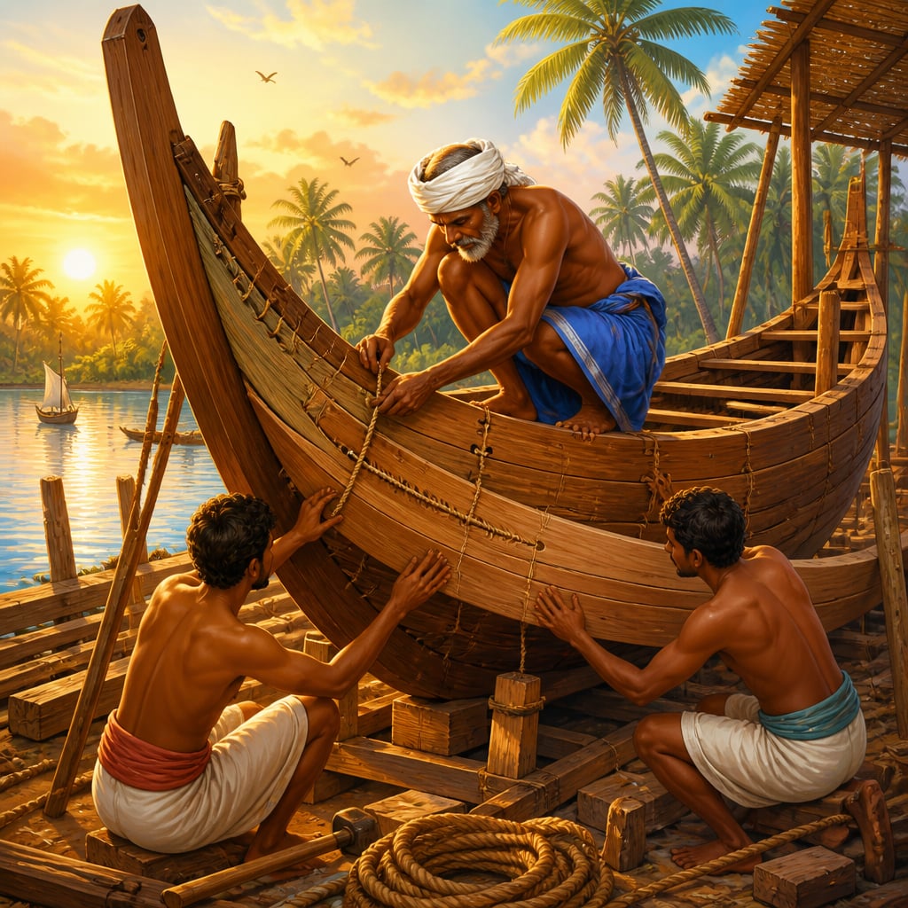 Stitched uru boat construction