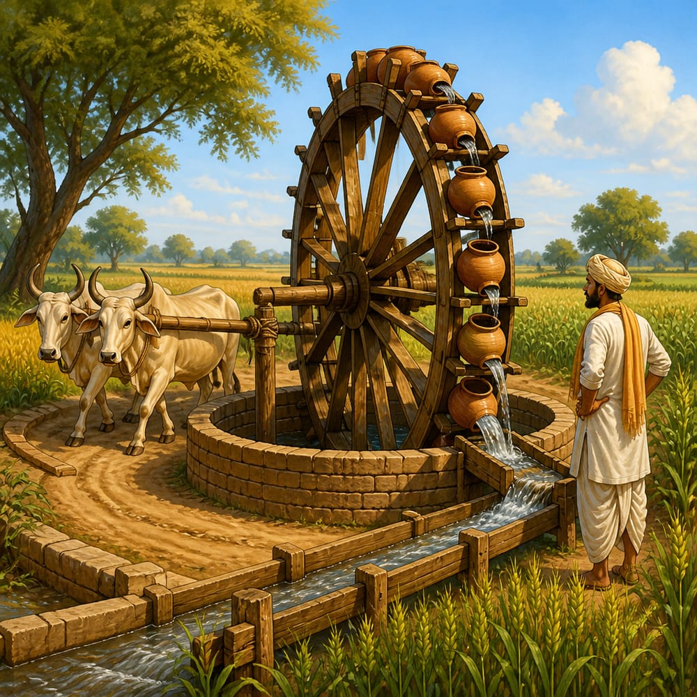 Persian wheel araghatta