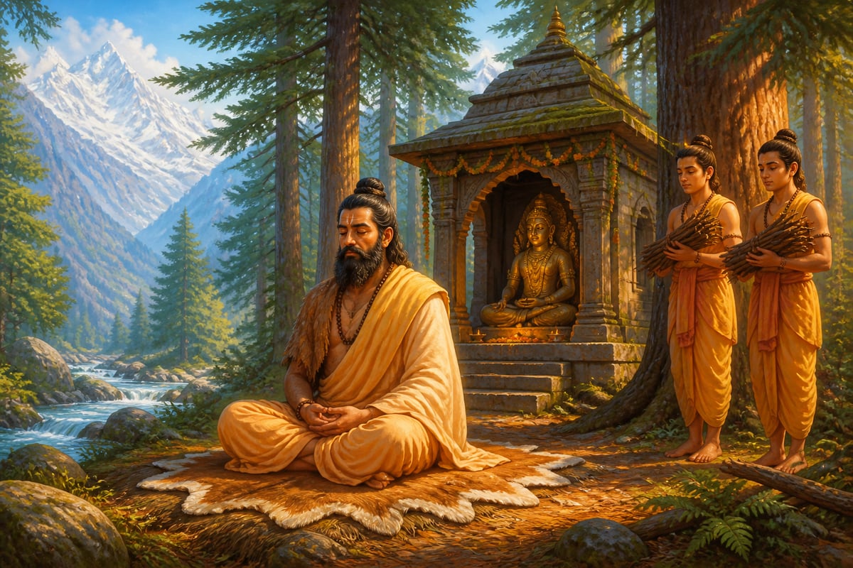 King Pandu meditating at Yogadhyan Badri