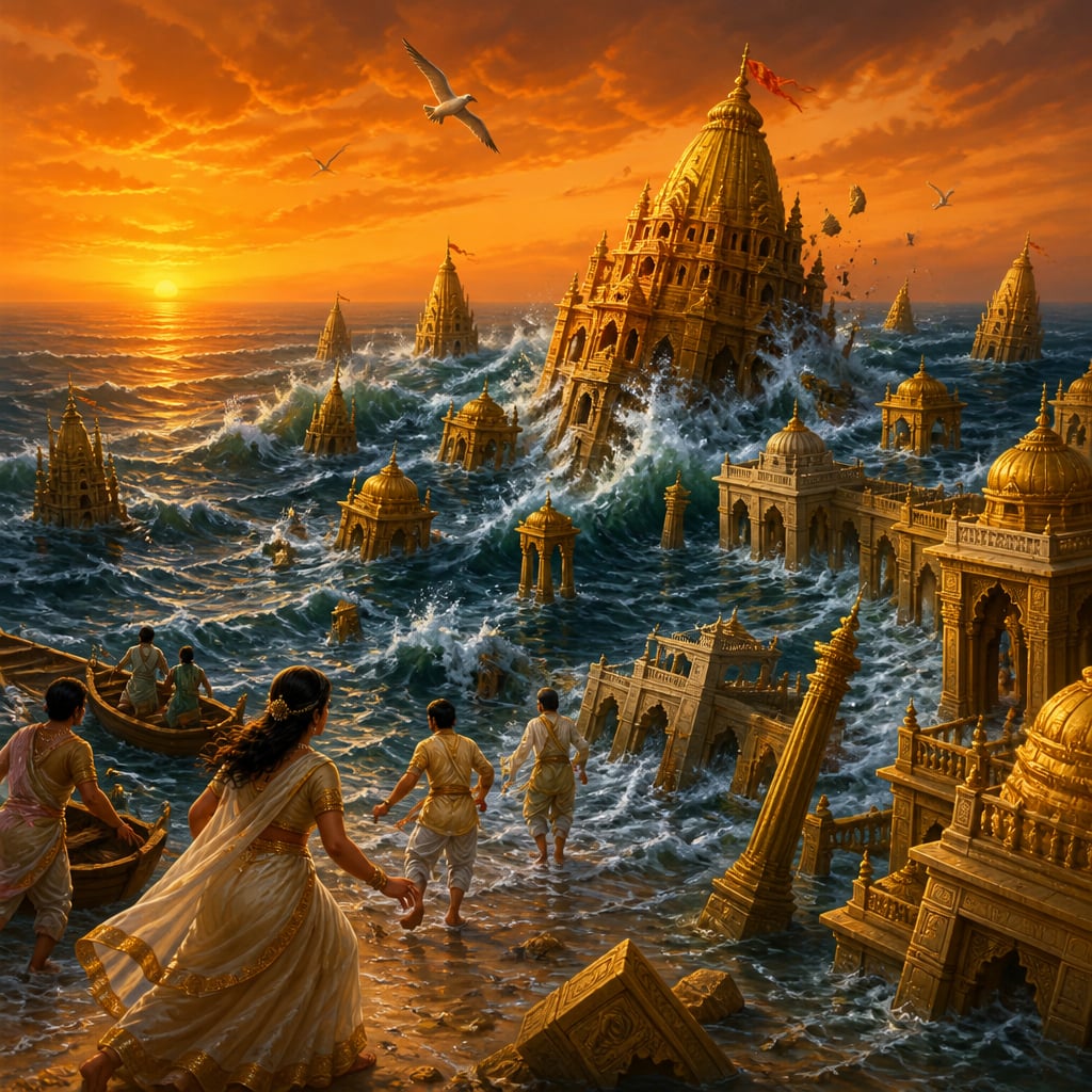 Dwarka submerging beneath the rising sea