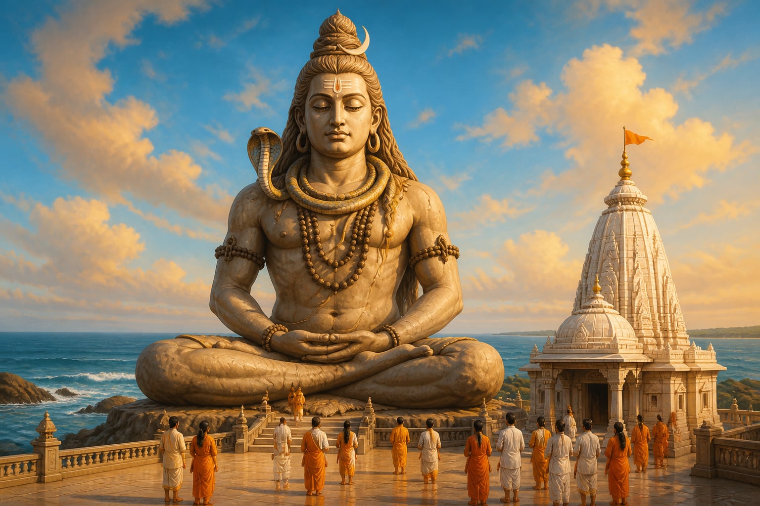 The 82-foot meditating Shiva at Nageshwar Jyotirlinga