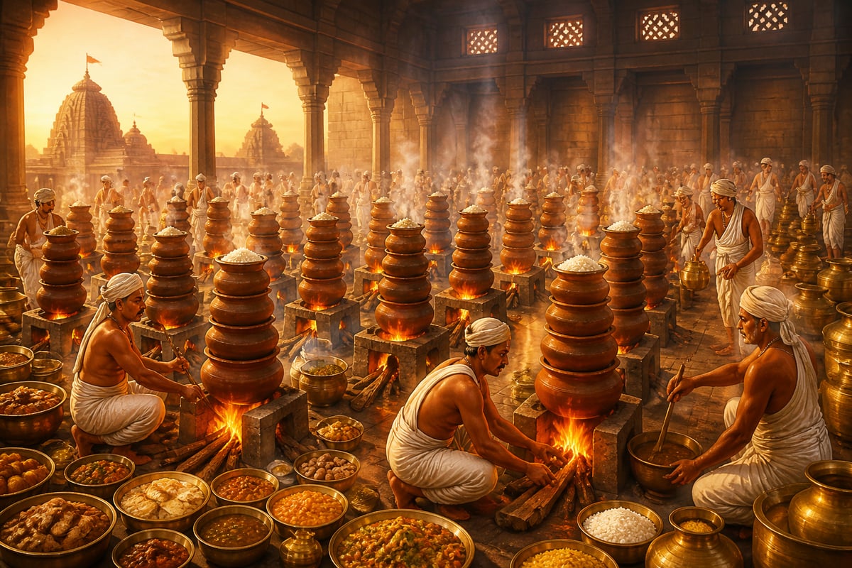 Ananda Bazaar kitchen cooking with seven-stack earthen pots