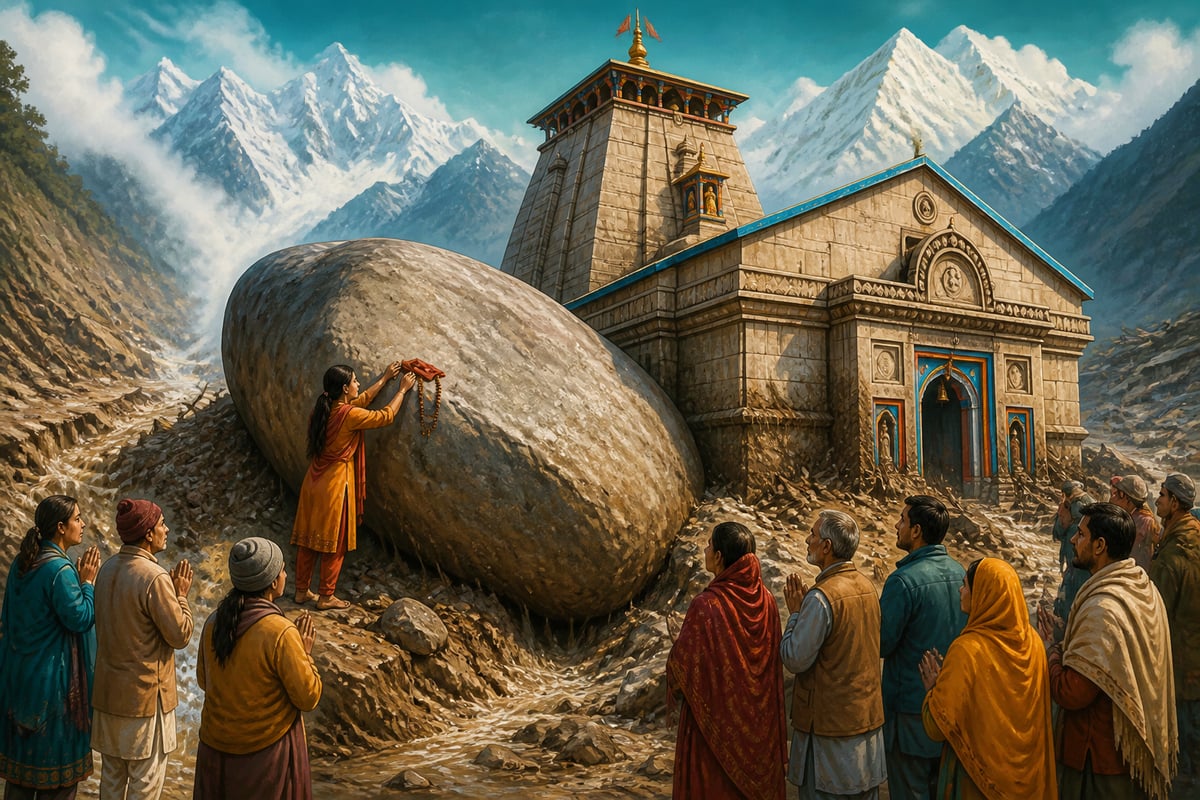 The Bhim Shila miracle rock that protected the Kedarnath temple in 2013