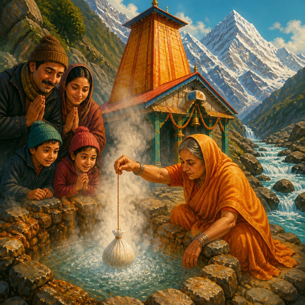 Himalayan glaciers giving birth to the Ganga and Yamuna at Gangotri and Yamunotri