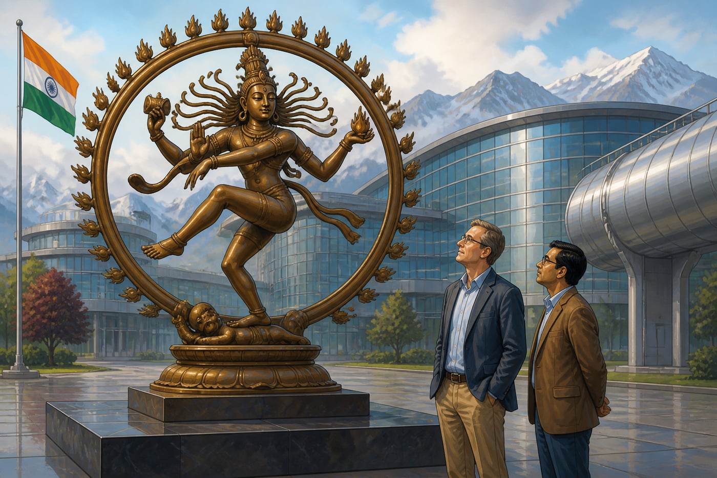 Swamimalai bronze Nataraja installed outside CERN in 2004