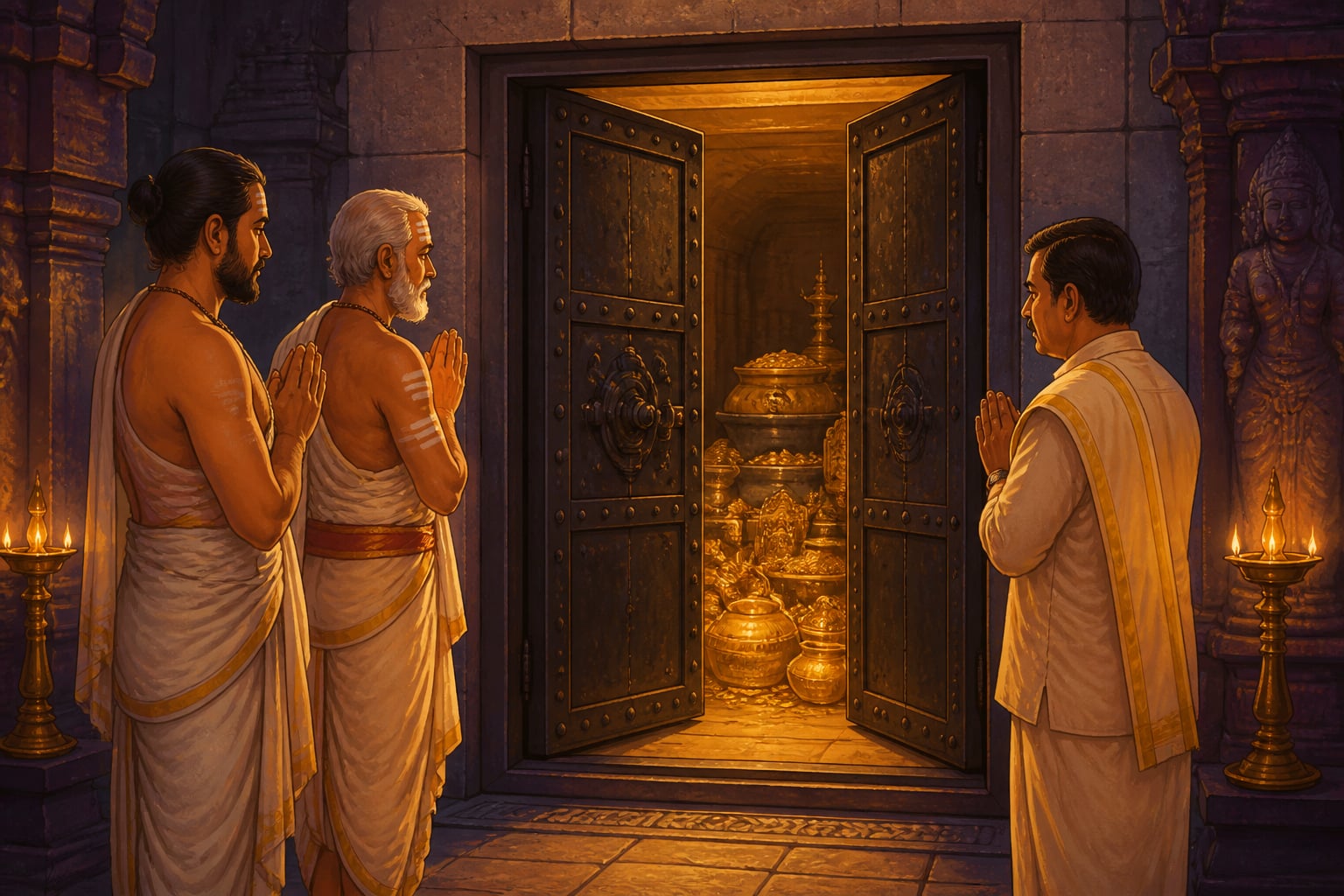 A guarded temple vault at Padmanabhaswamy