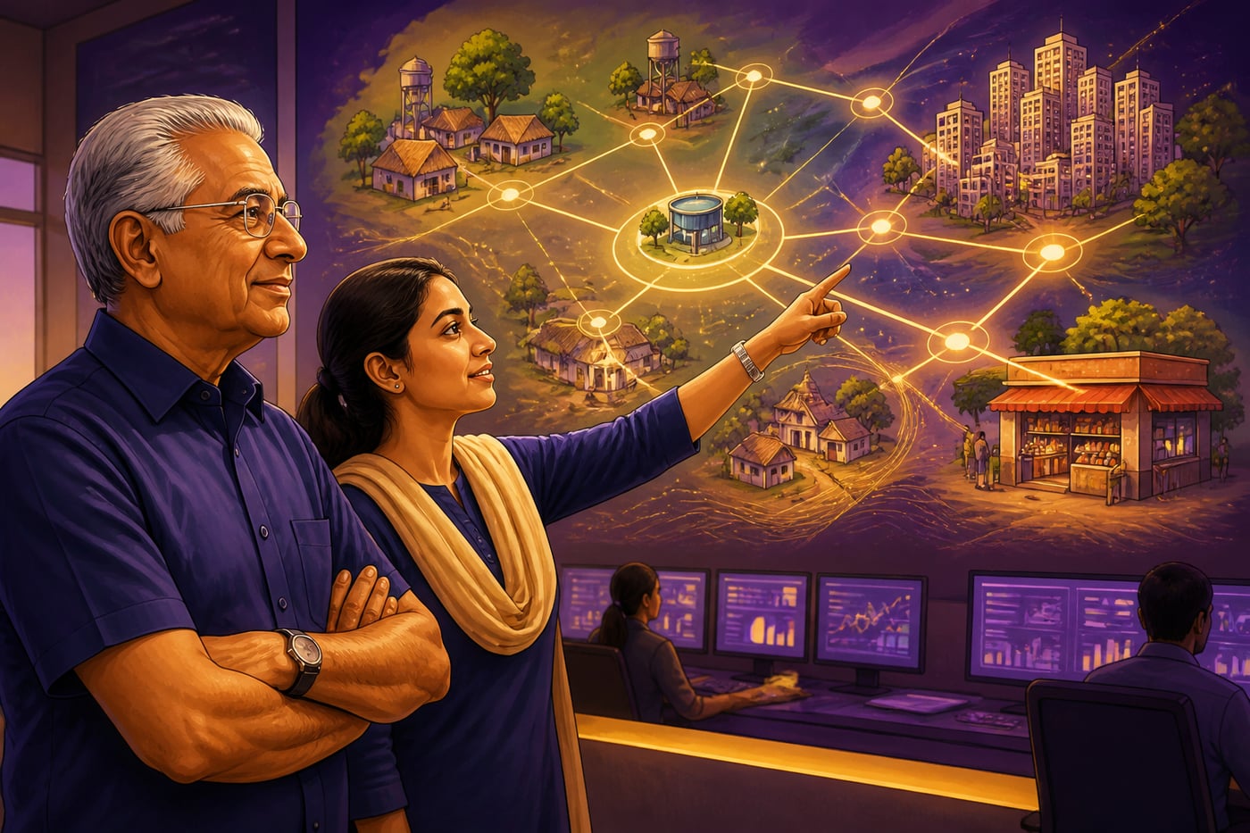 Technocrat showing public digital infrastructure flow