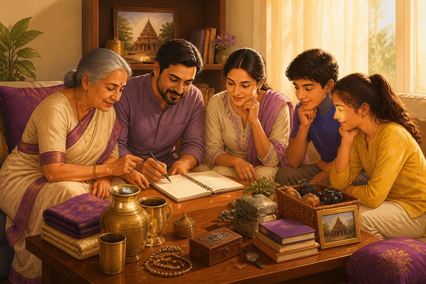 Indian family doing trusteeship audit together