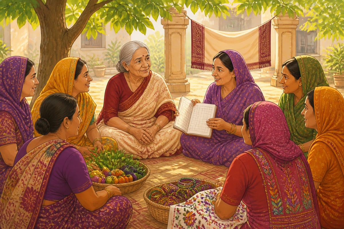 Ela Bhatt with SEWA self-employed women