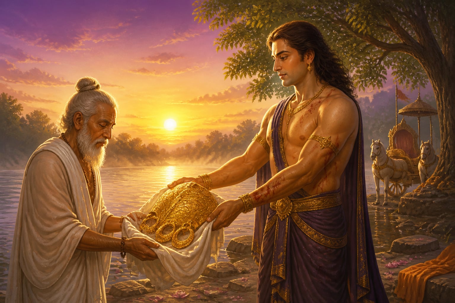 Karna gifting his armour to a disguised Indra