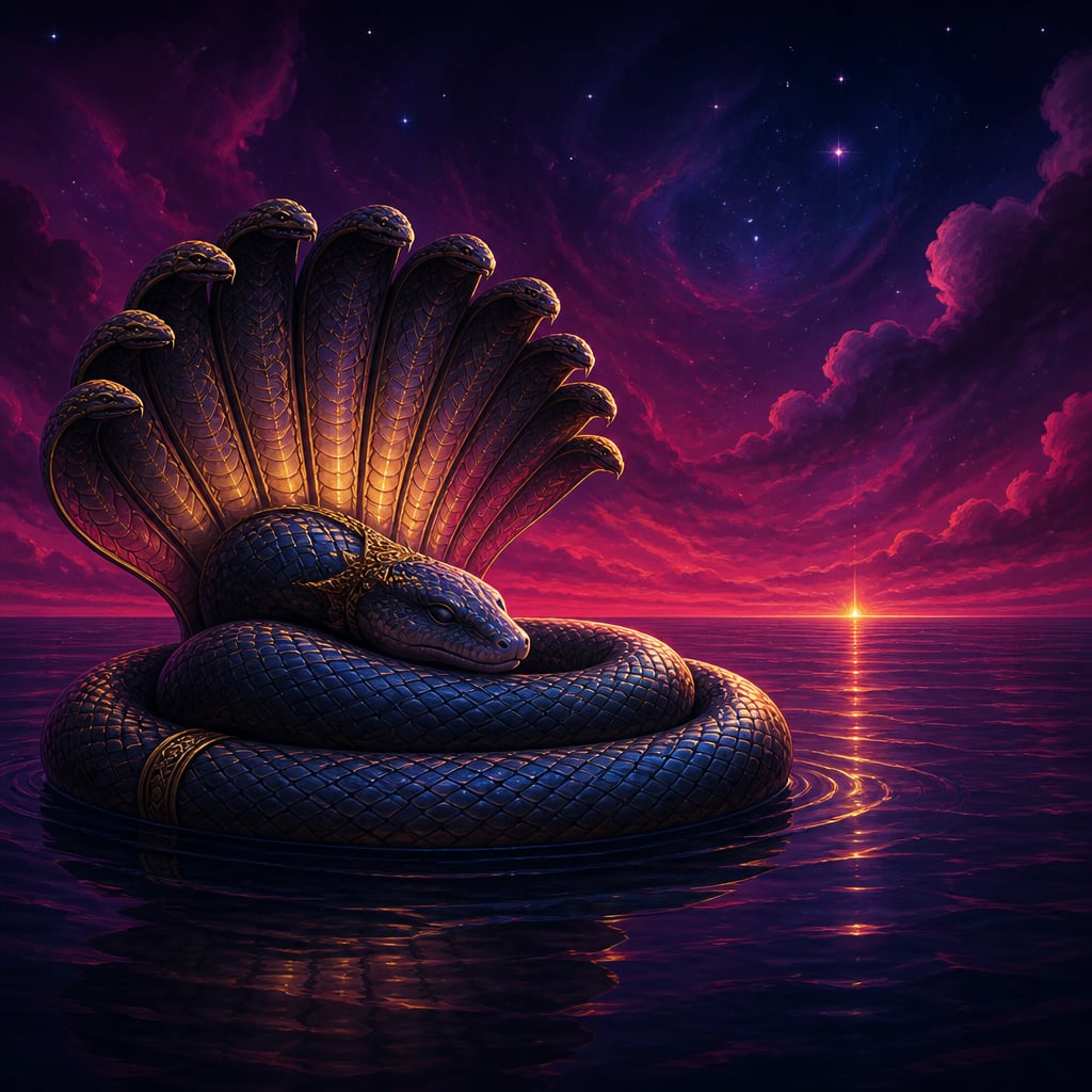 Ananta the cosmic serpent coiled before creation