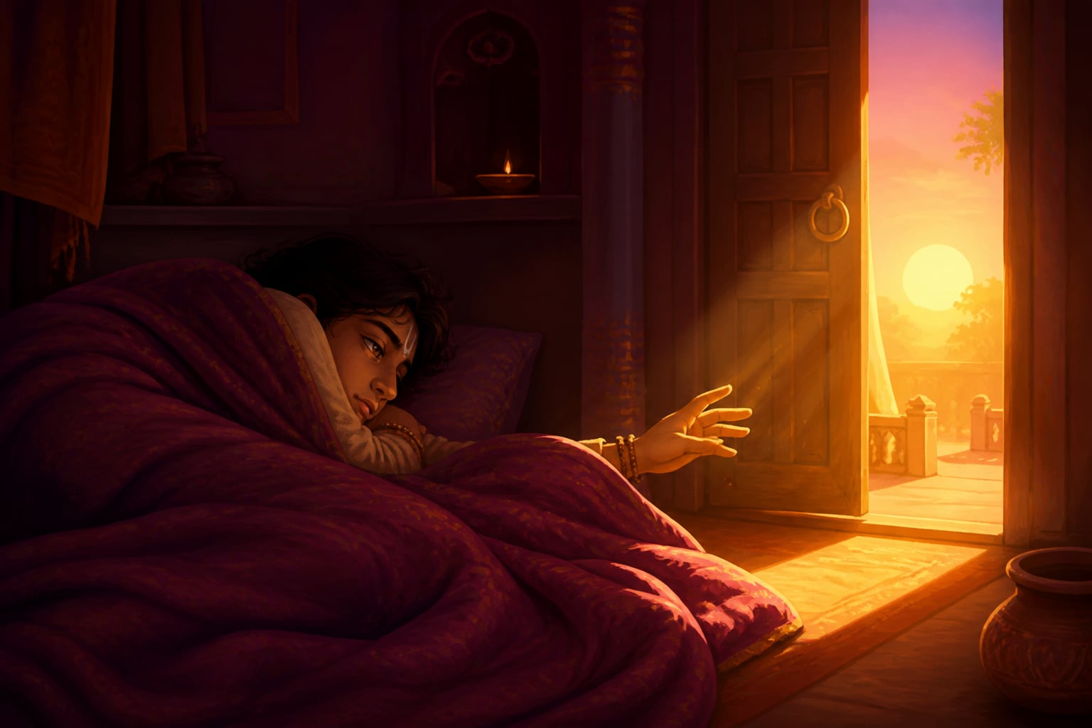 A sleeper reluctant to leave a warm dawn