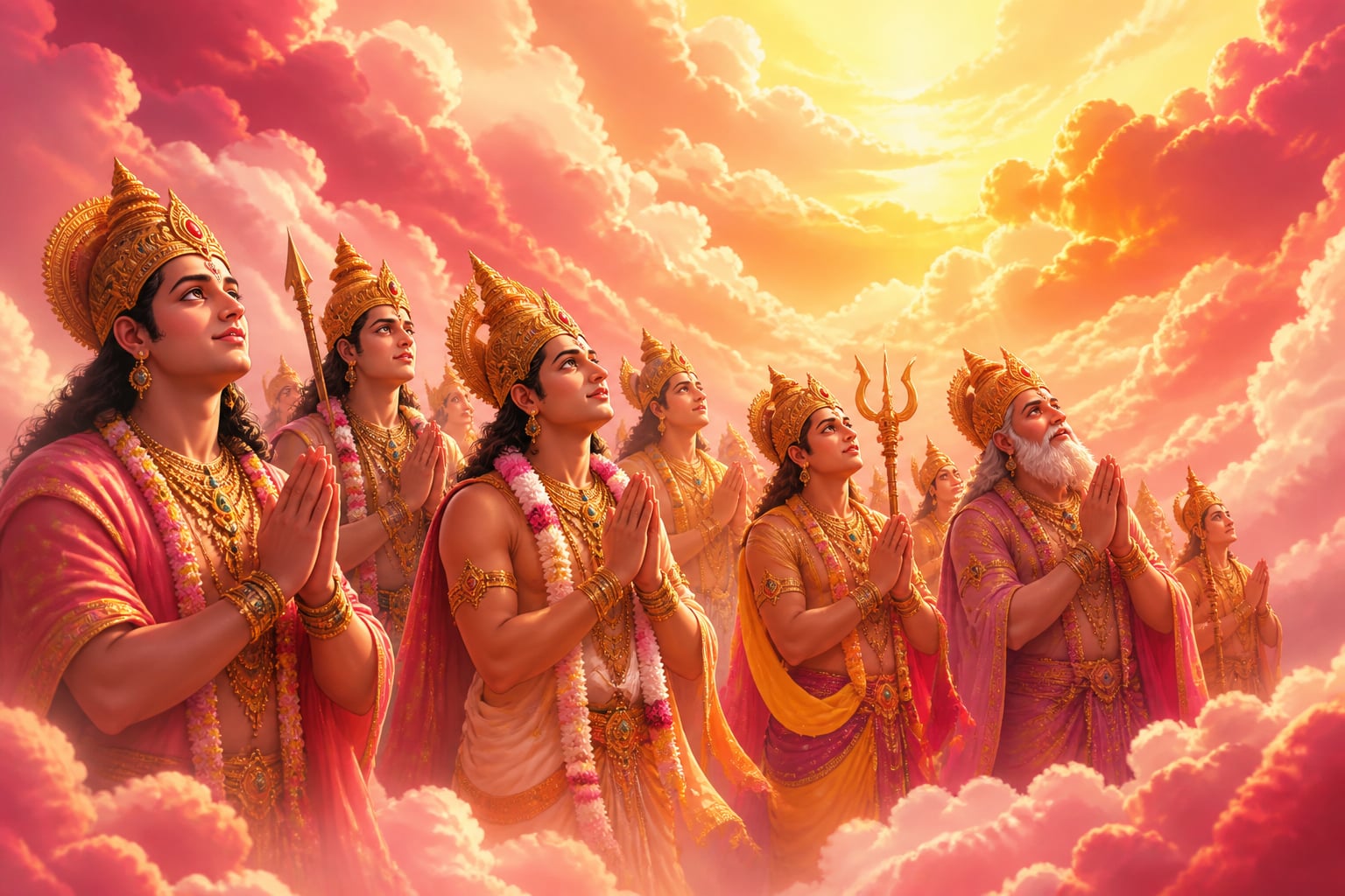 Restored gods gazing up at their reclaimed sky