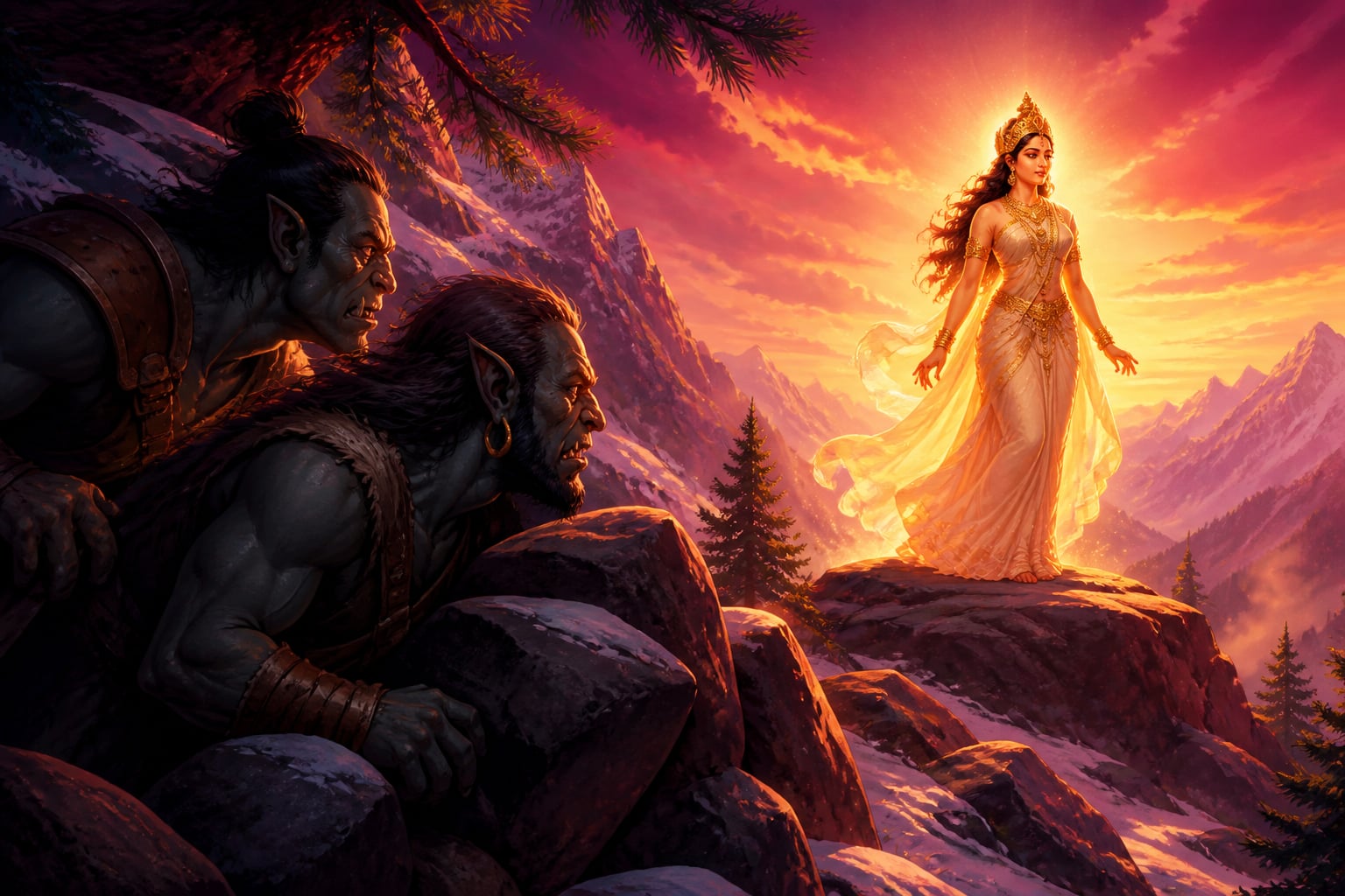 Chanda and Munda spy on the goddess