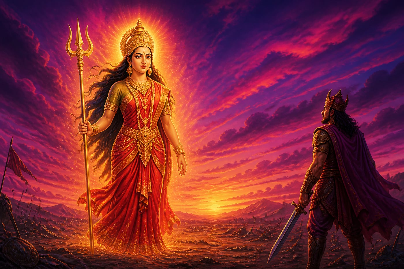 The Goddess stands alone yet radiant