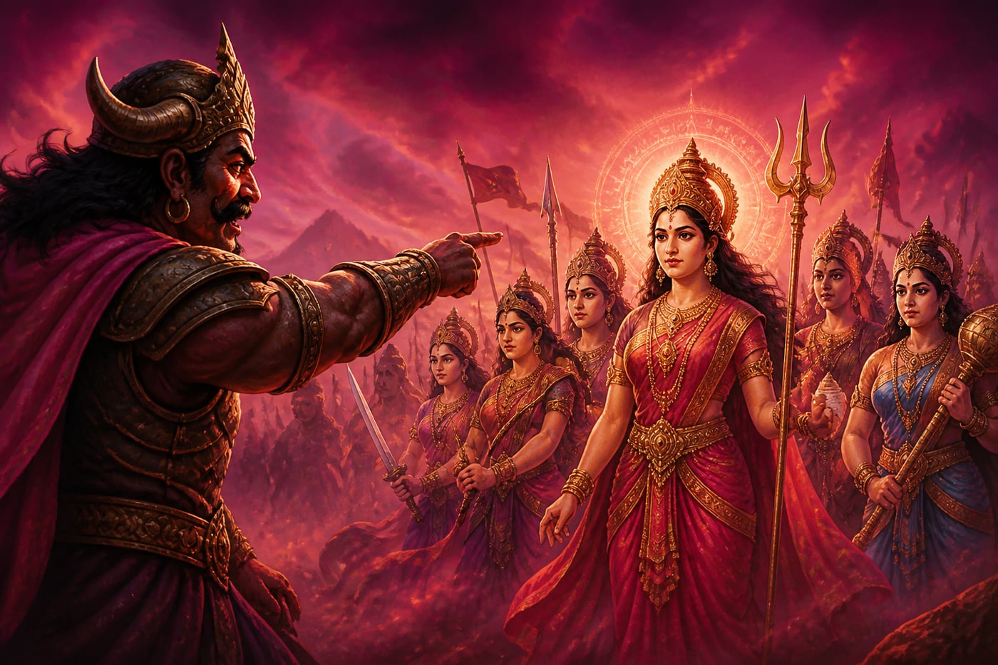 Shumbha taunts the Goddess and her circle