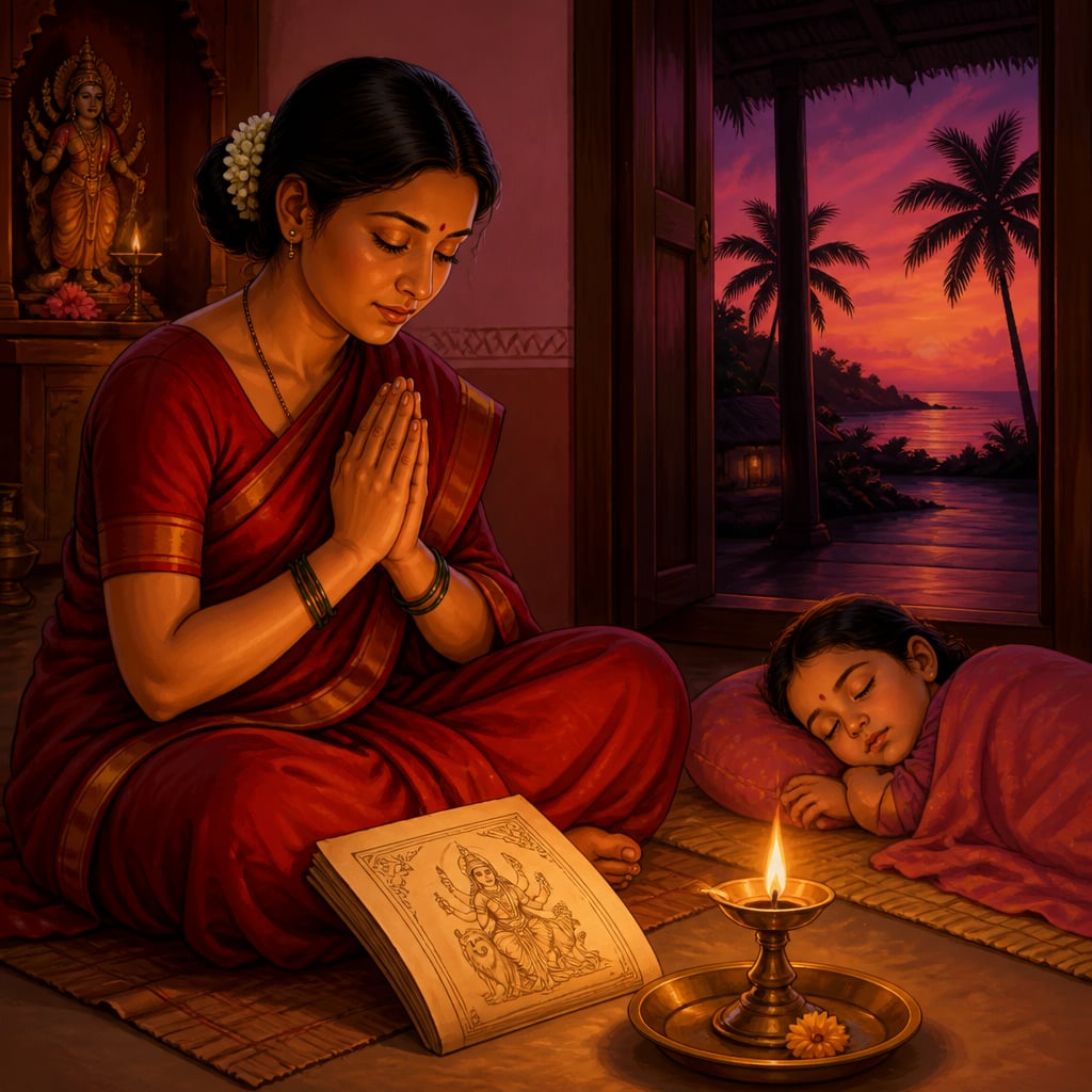 A Konkan mother reciting the armour hymn