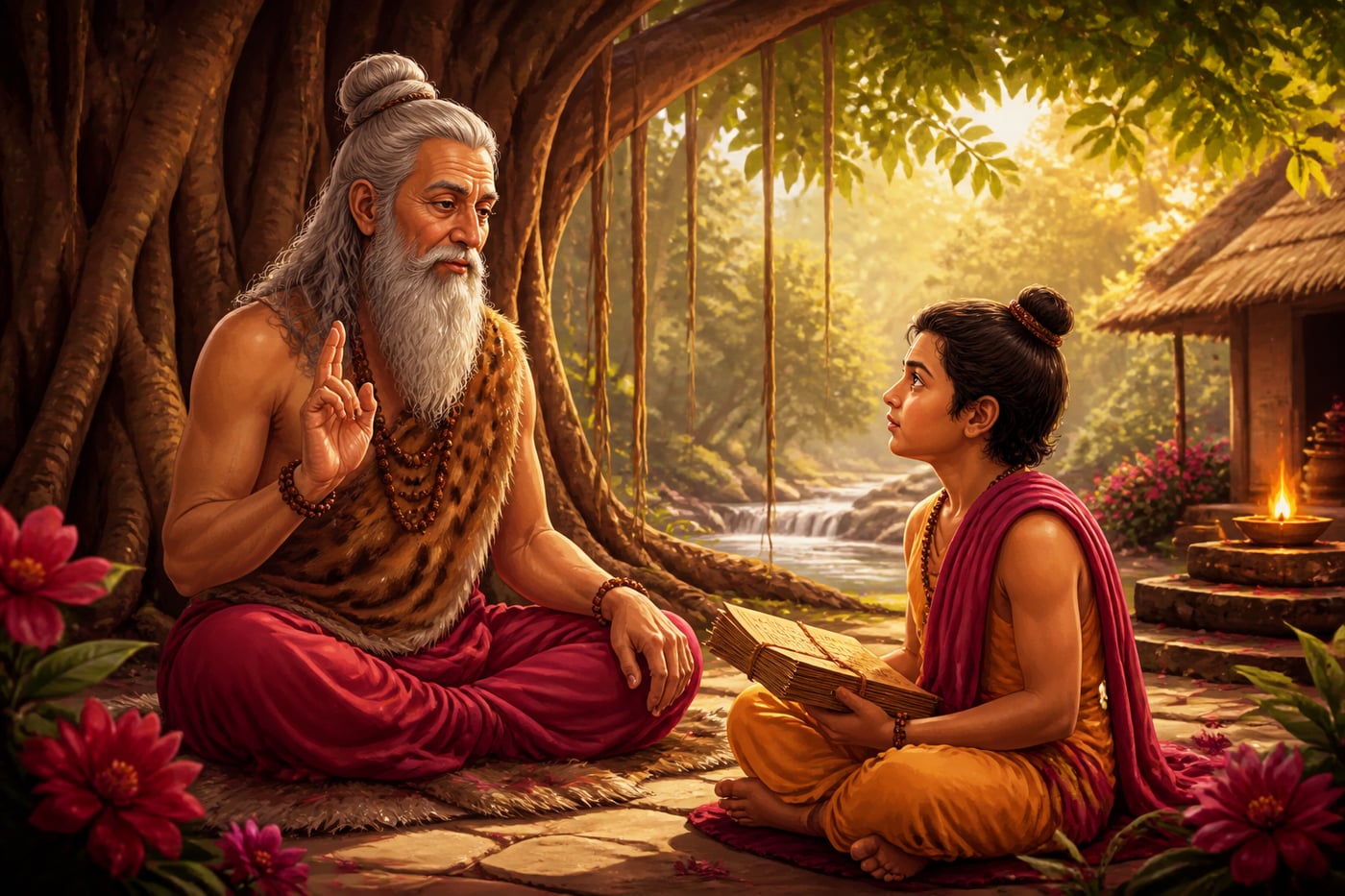Markandeya teaching the order of recitation