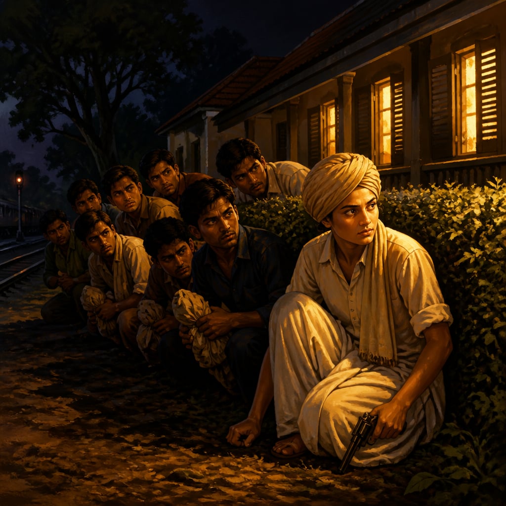 Pritilata Waddedar in a Punjabi boy's clothes outside the Pahartali club