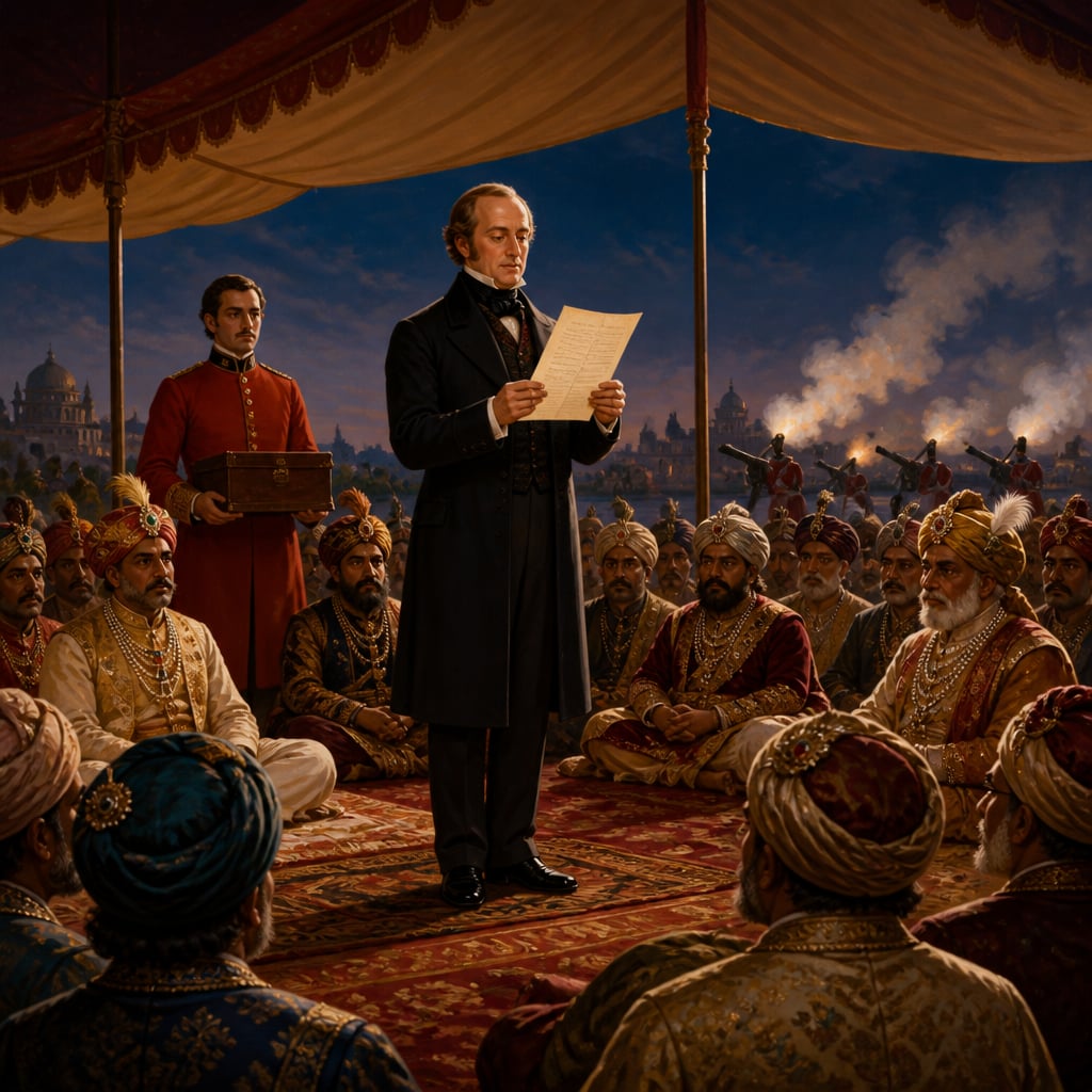 Canning reads the Queen's Proclamation at Allahabad