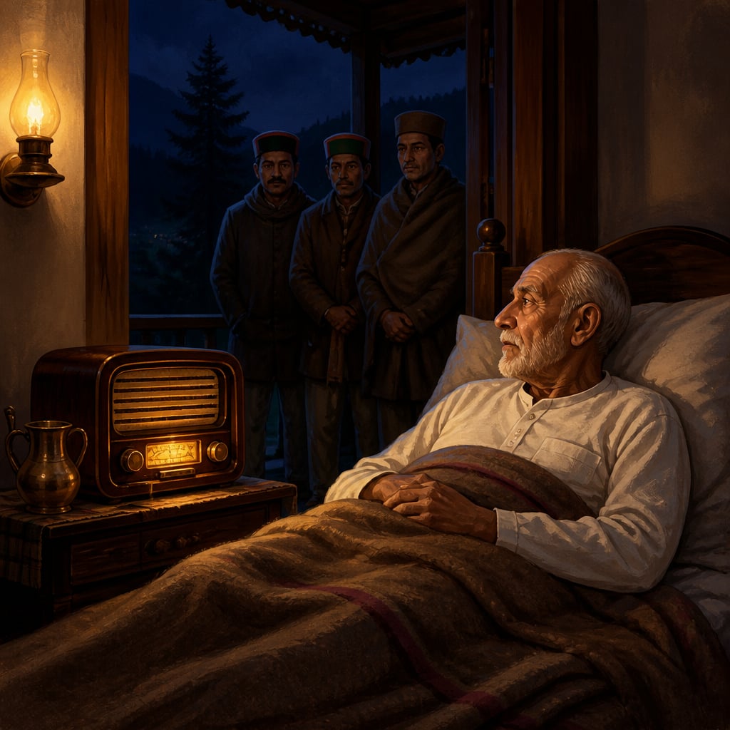 Ajit Singh listens to the radio at Dalhousie