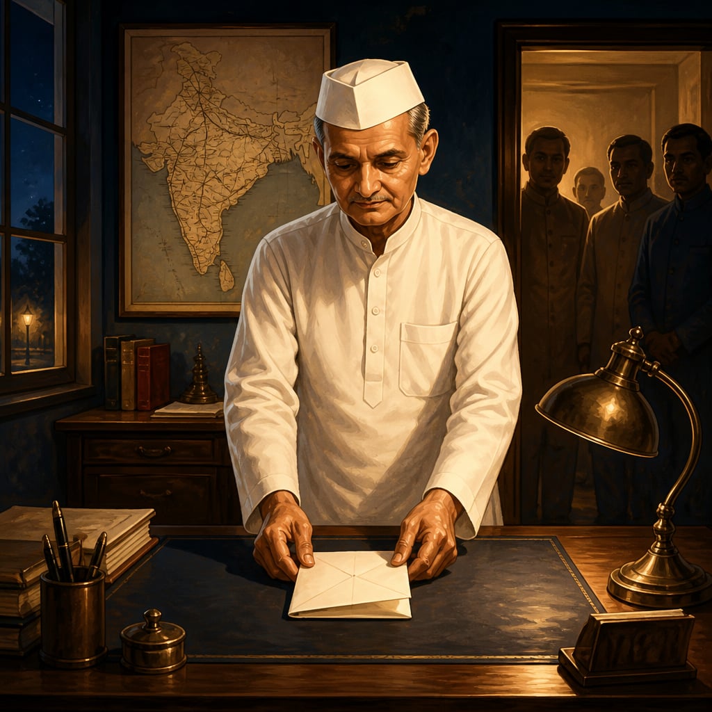 Shastri places his resignation letter on the desk