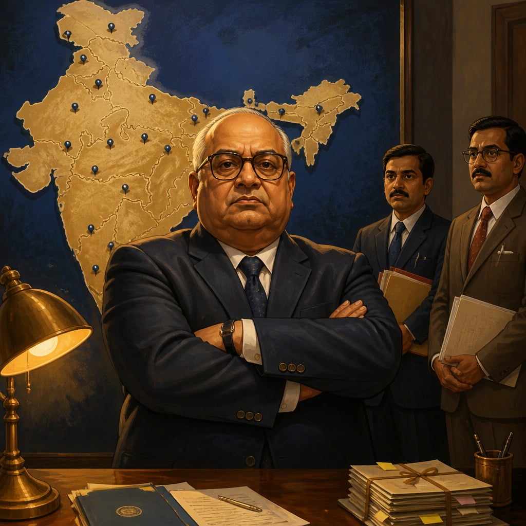 Seshan stands firm before the map of India