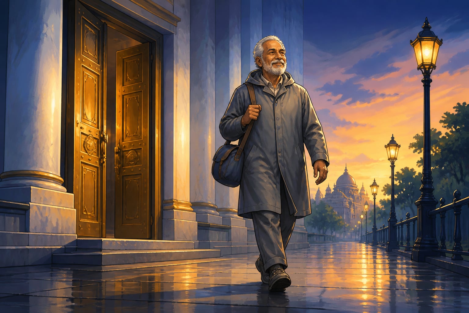 The giver walks away with nothing left to carry