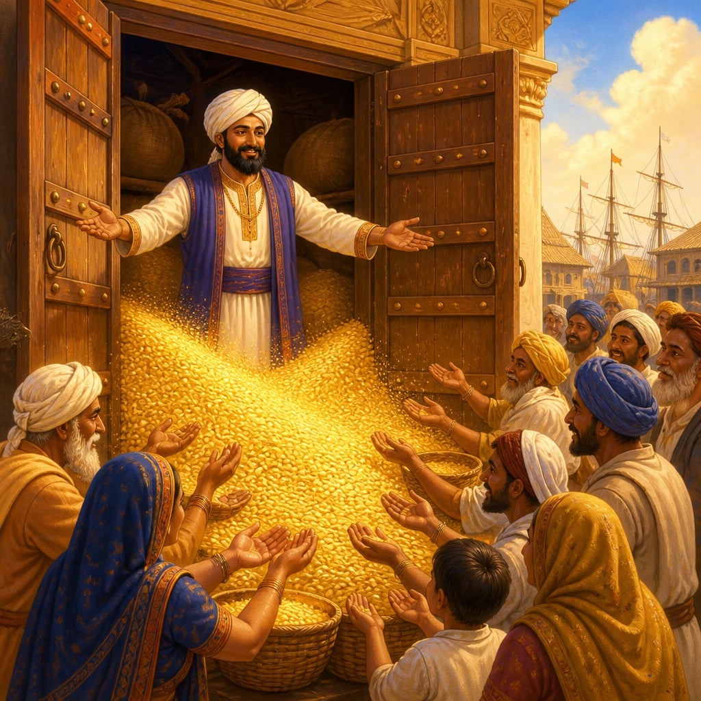 Jagadu opens his granaries to the famine-struck
