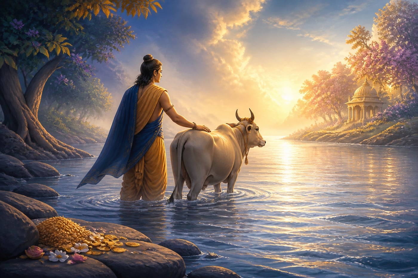 The river crossed gently on the strength of giving