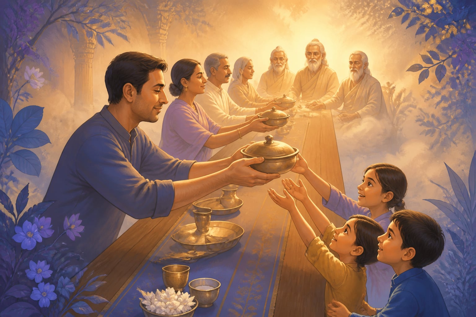The chain of obligation running down one long table