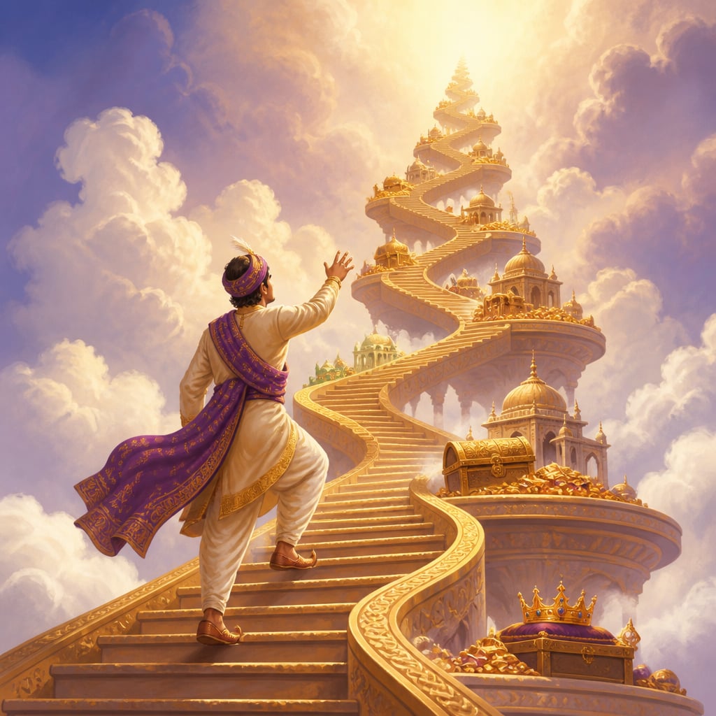 The endless golden staircase of the thirst