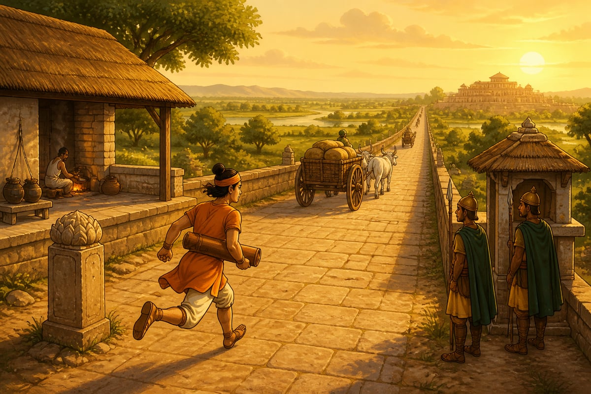 The Mauryan Royal Road with postal runner and rest house
