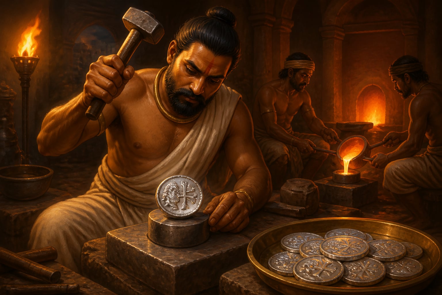 A Satavahana mint-master overstrikes a Nahapana silver coin with Satavahana symbols