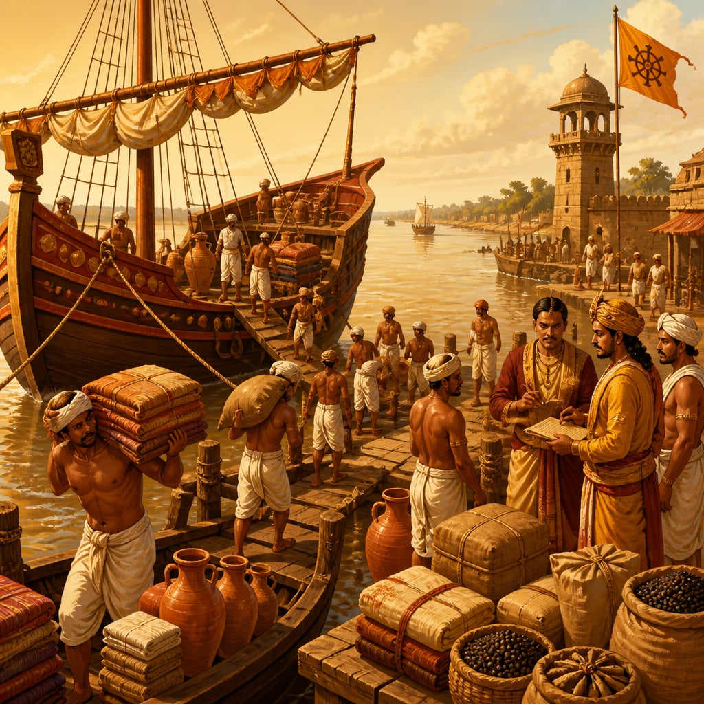 The bustling port of Bharukaccha at the mouth of the Narmada