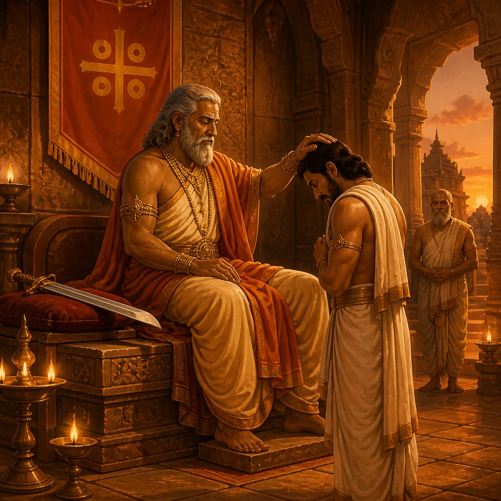 An elder Gautamiputra Satakarni in his final years at twilight