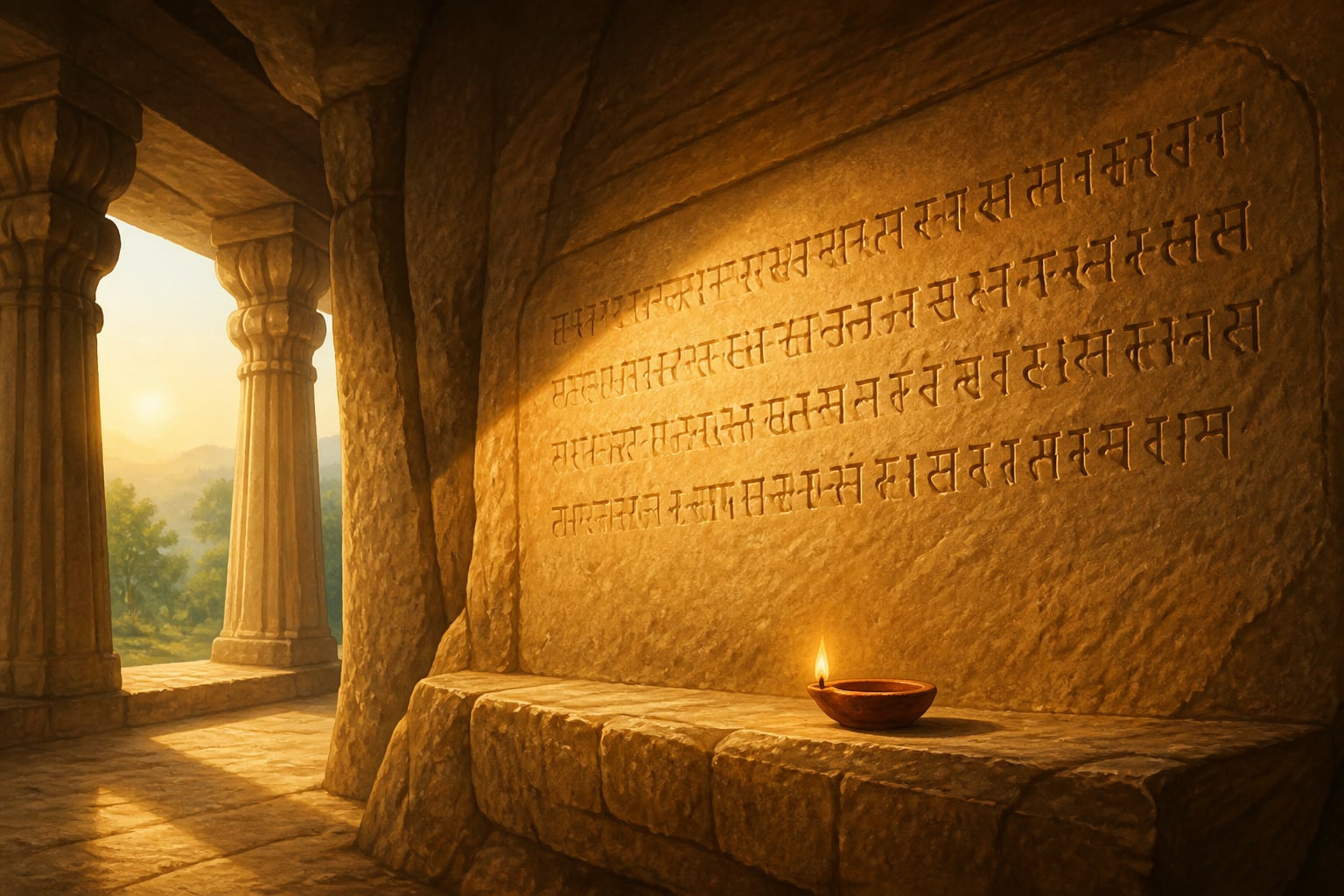 The Nashik Prasasti inscription still legible across two millennia