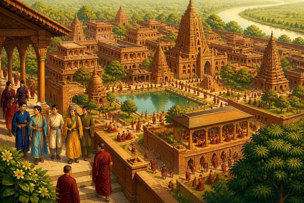 The vast monastic university at Nalanda