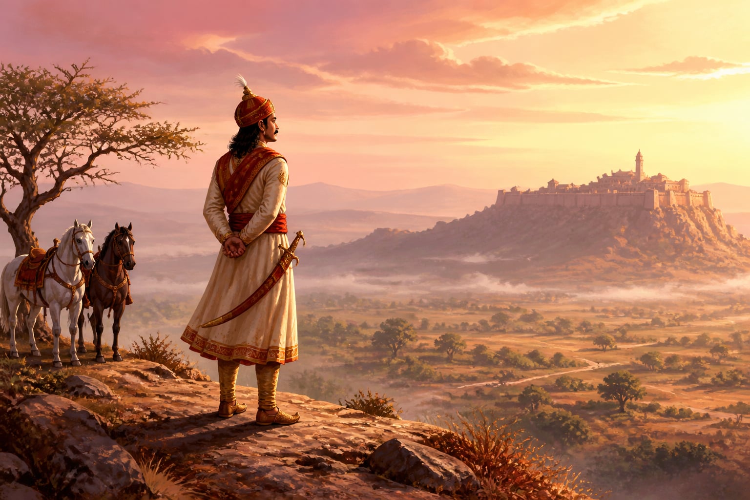 Pratap on a high bluff choosing not to attack Chittor