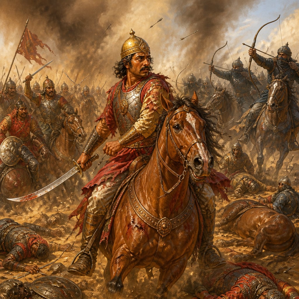 Prithviraj surrounded at the Second Battle of Tarain