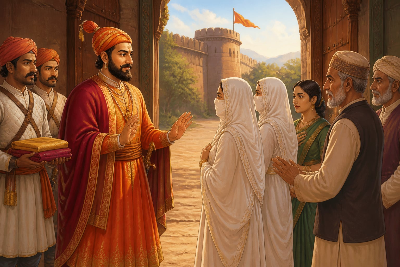 Shivaji returns captured Muslim noblewomen safely to their families