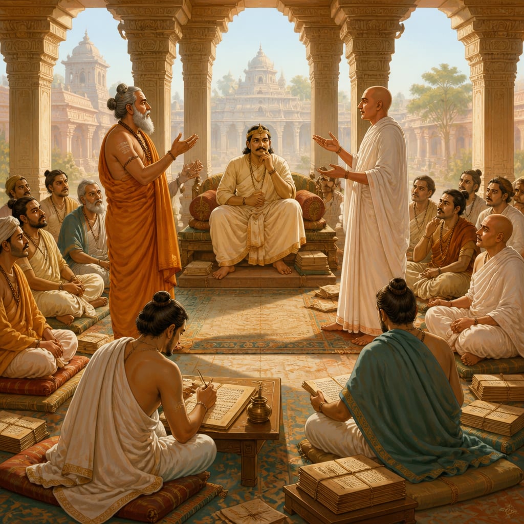 Scholars debating in the Manyakheta court of Amoghavarsha
