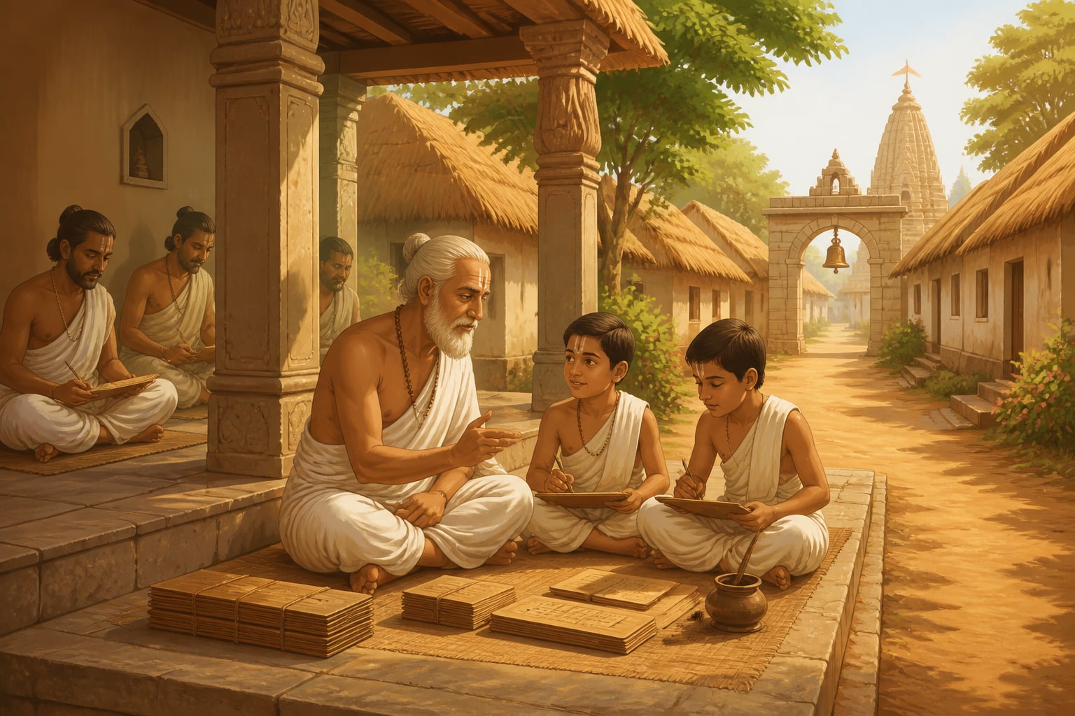Brahmin scholars teach Sanskrit in a Mewar agrahara village