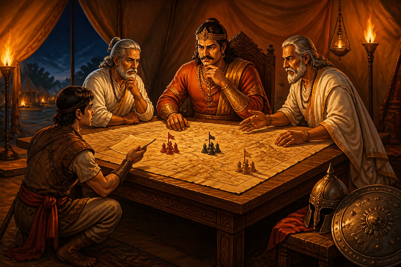 Bhoja in war council planning multi-front defense