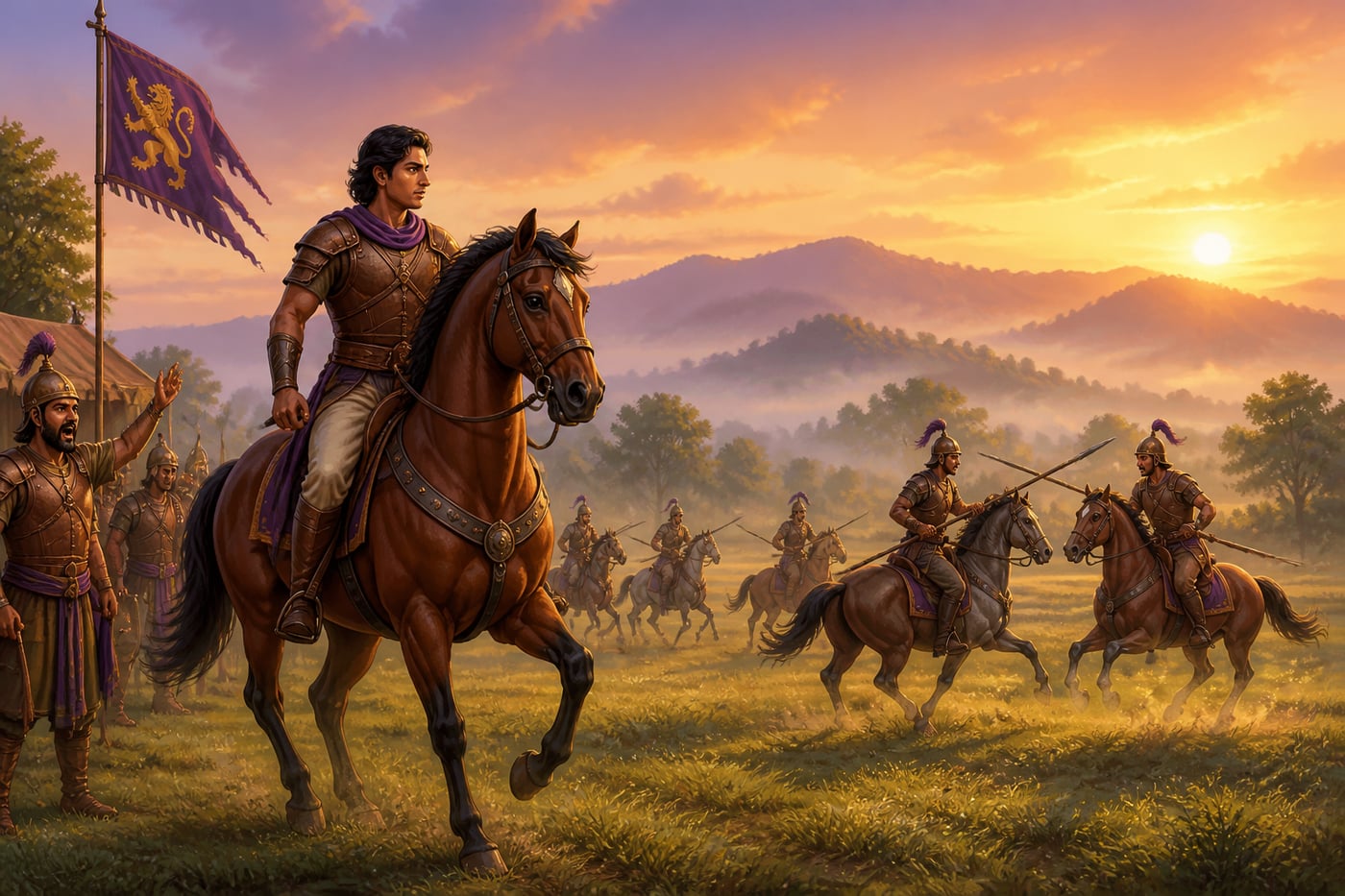 Dantidurga's cavalry training outside Achalapura
