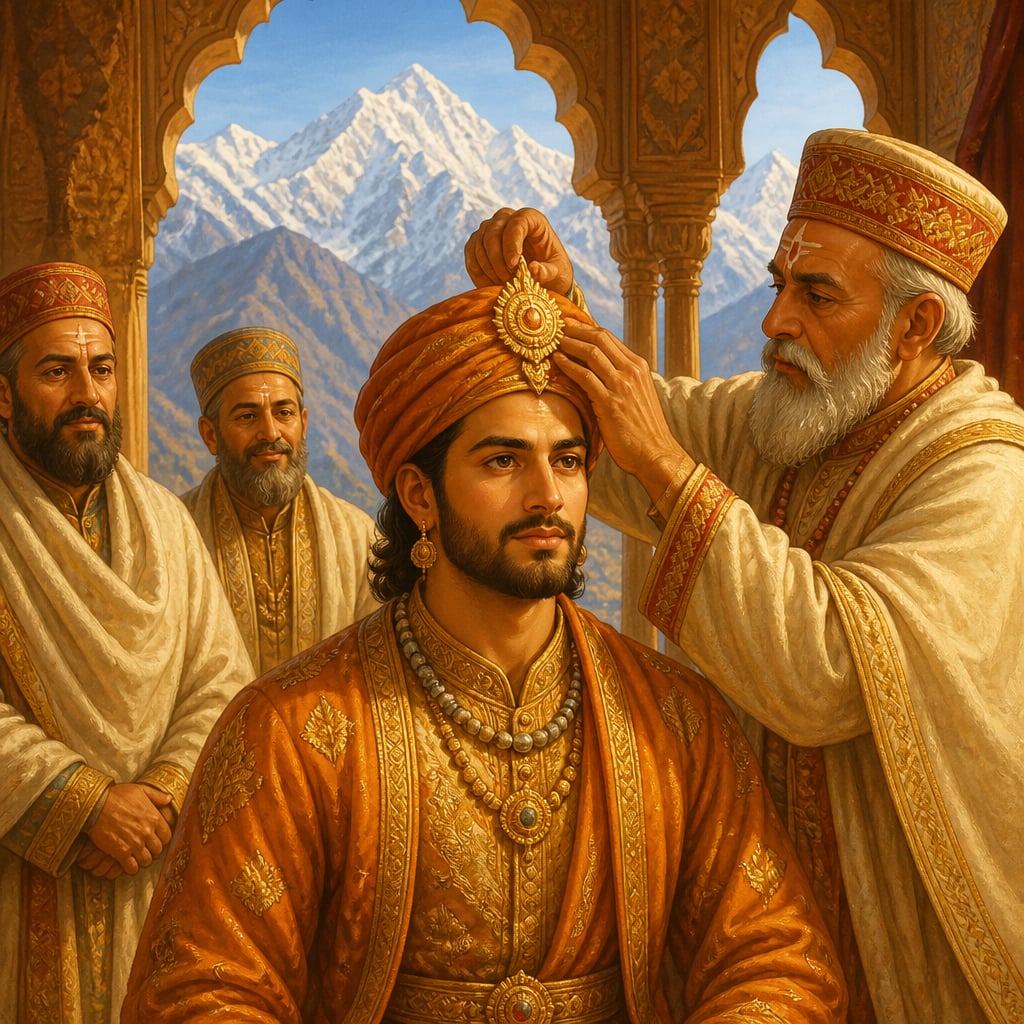 Young Lalitaditya crowned at the Karkota coronation